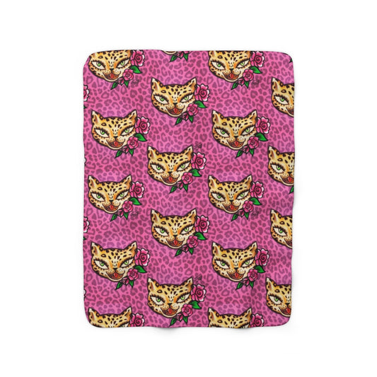 Leopard Kitty • Sherpa Fleece Blanket