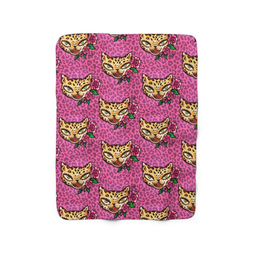 Leopard Kitty • Sherpa Fleece Blanket