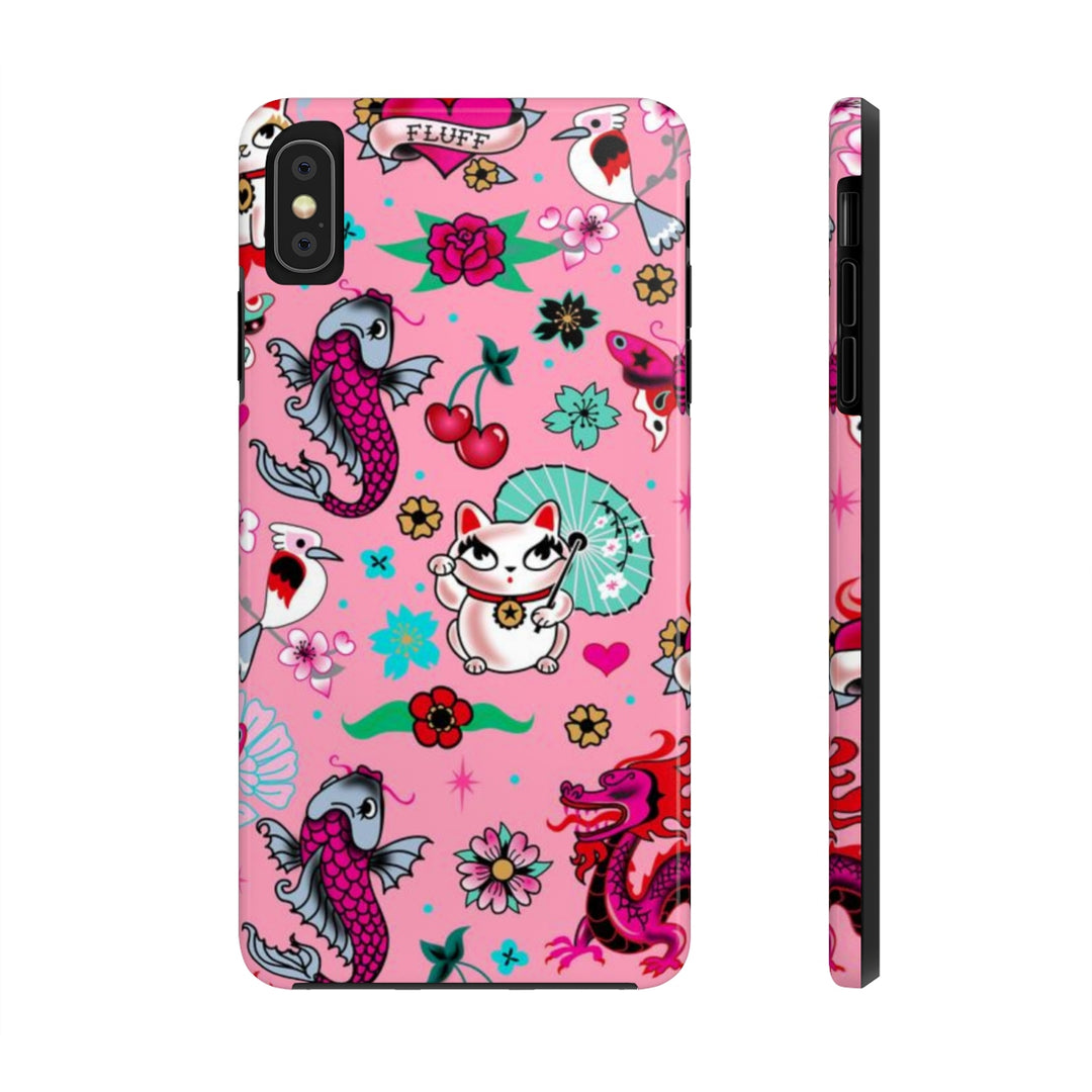 Lucky Kitty on Pink • Phone Case