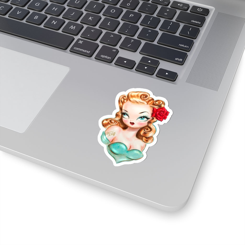 Rockabilly Babydoll Blonde • Kiss-Cut Sticker