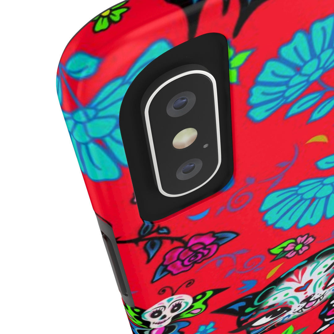 Sugar Skull Kitty on Red • Phone Case