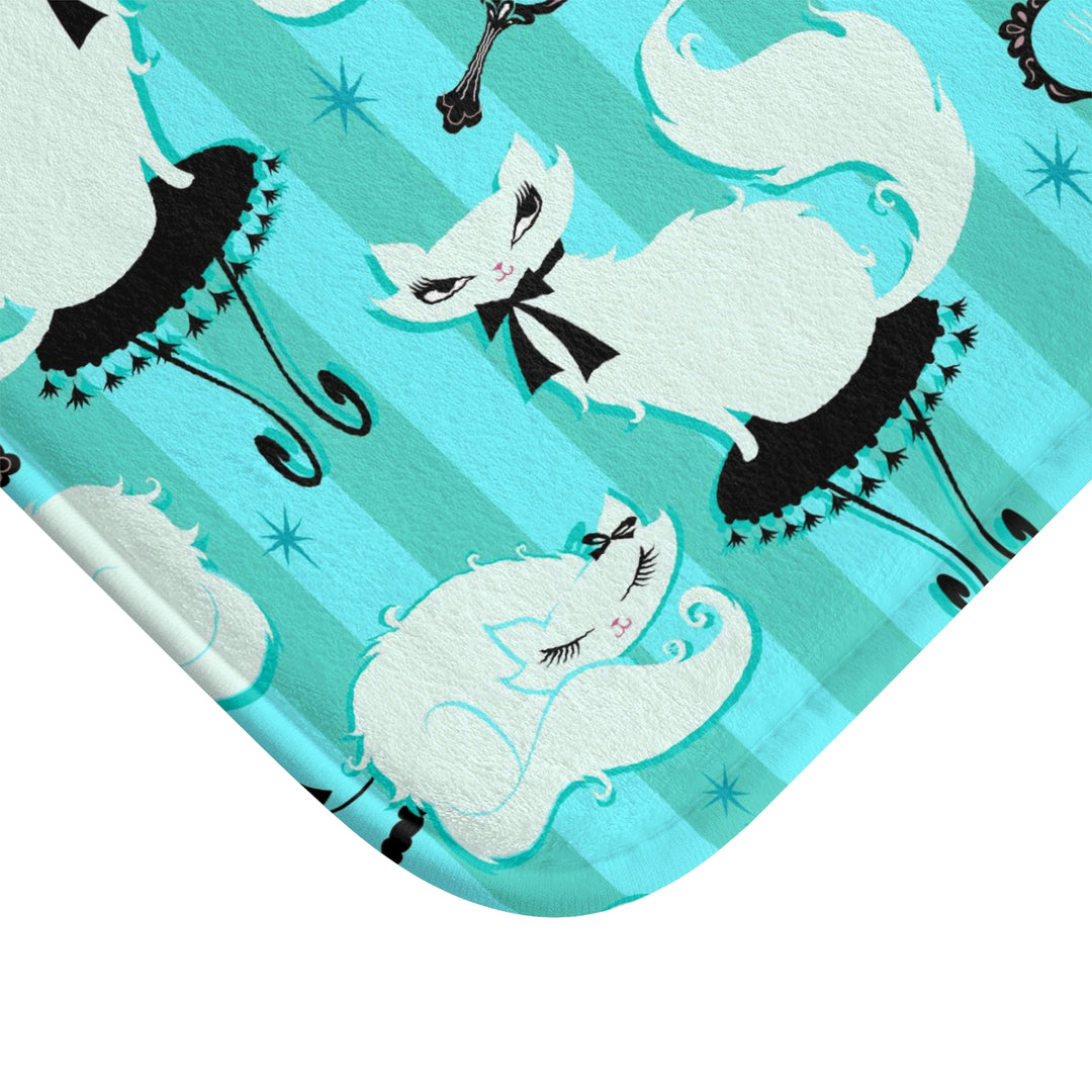 Boudoir Kitties Mint • Bath Mat