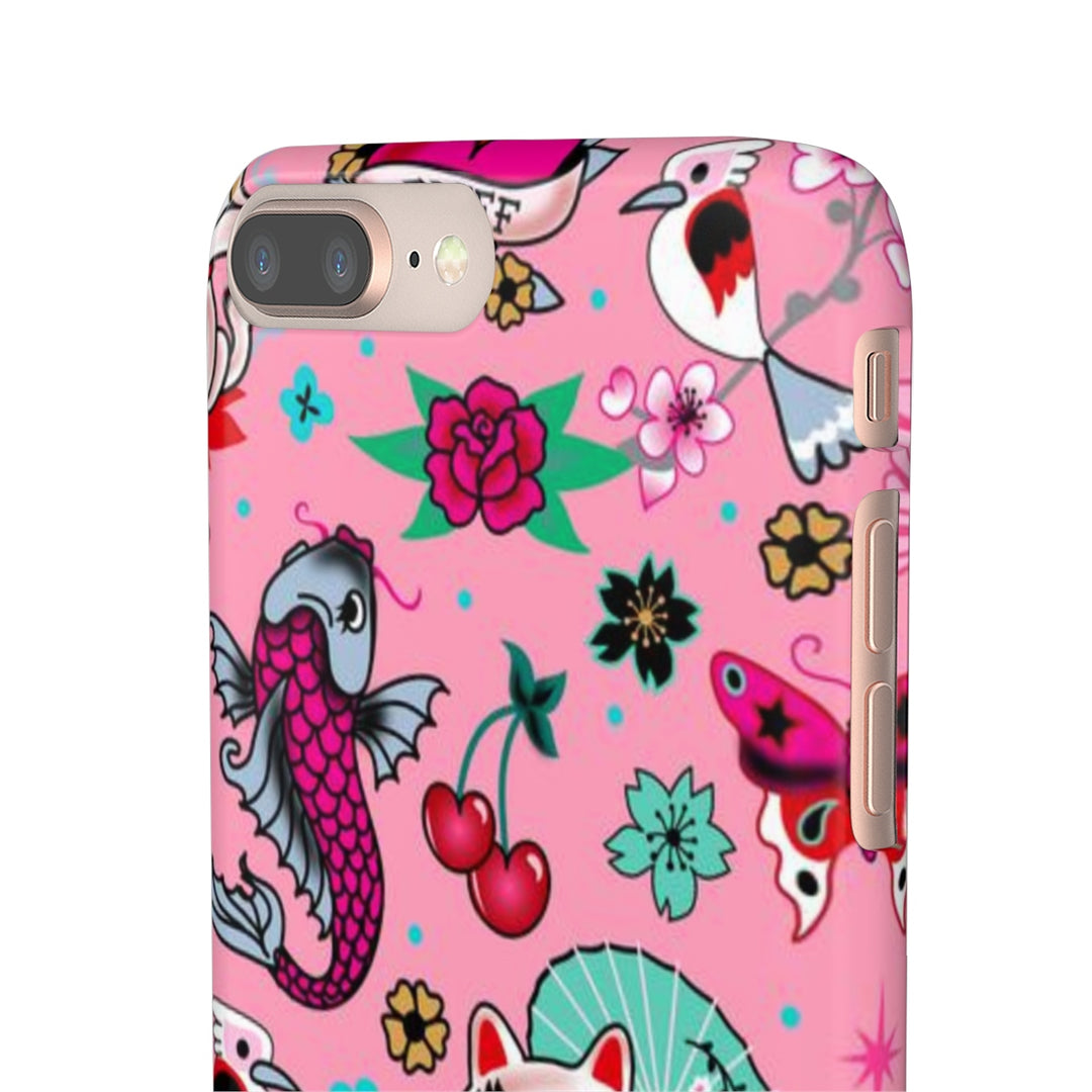 Lucky Kitty on Pink • Phone Case Samsung