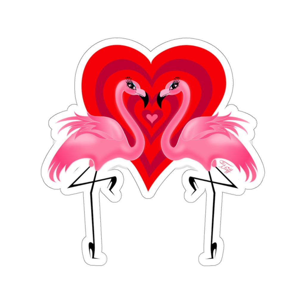 Flamingo Love • Kiss-Cut Sticker