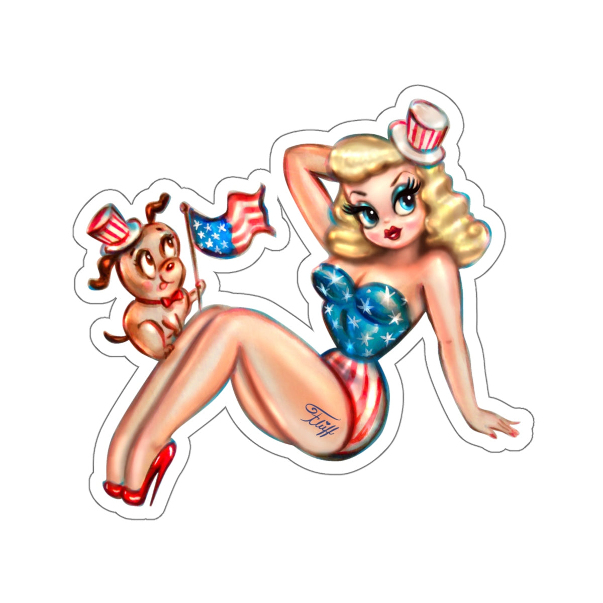 Patriotic Pinup • Kiss-Cut Sticker