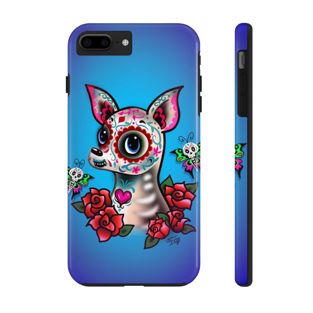 Sugar Skull Chihuahua Blue • Phone Case