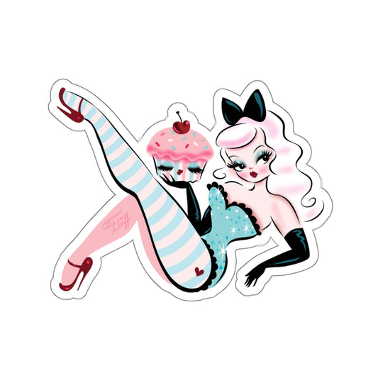 Cupcake Doll with Vanilla Hair • Kiss-Cut Sticker
