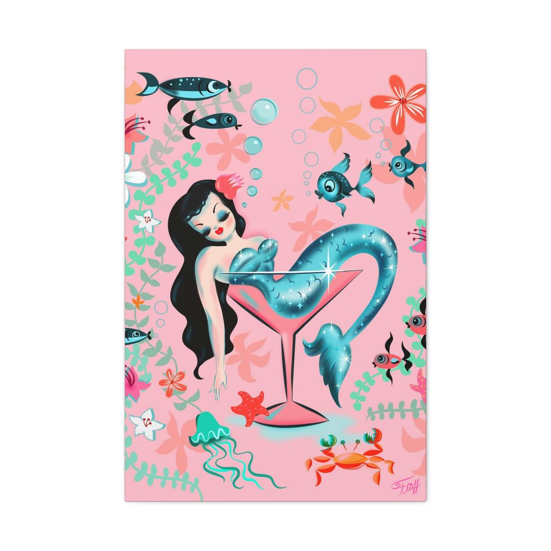 Tipsy Mermaid Peachy Pink • Canvas Gallery Wrap