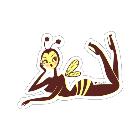 Bee Girl Lounging • Kiss-Cut Sticker
