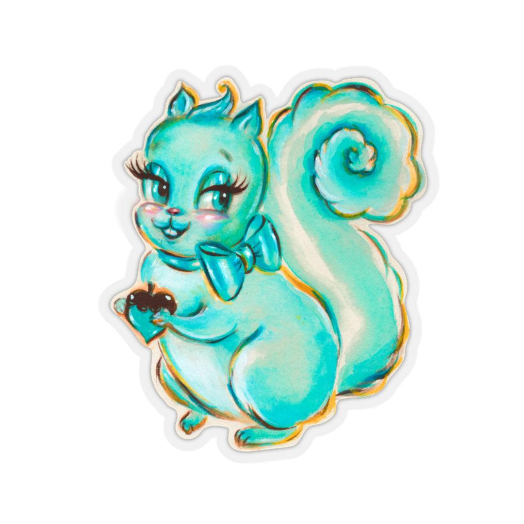 Teal Squirrel • Kiss-Cut Sticker