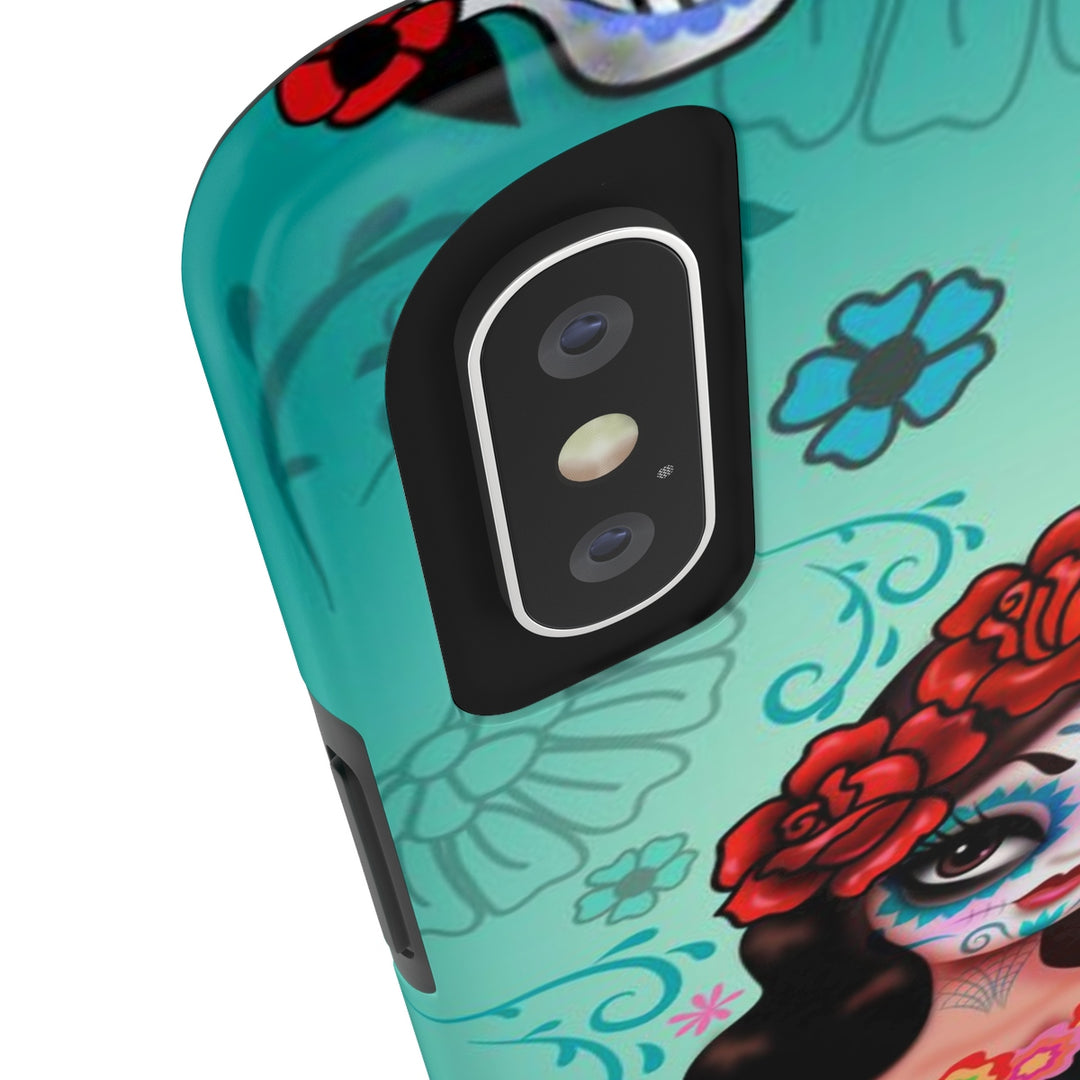 Sugar Skull Girl with Roses • Phone Case