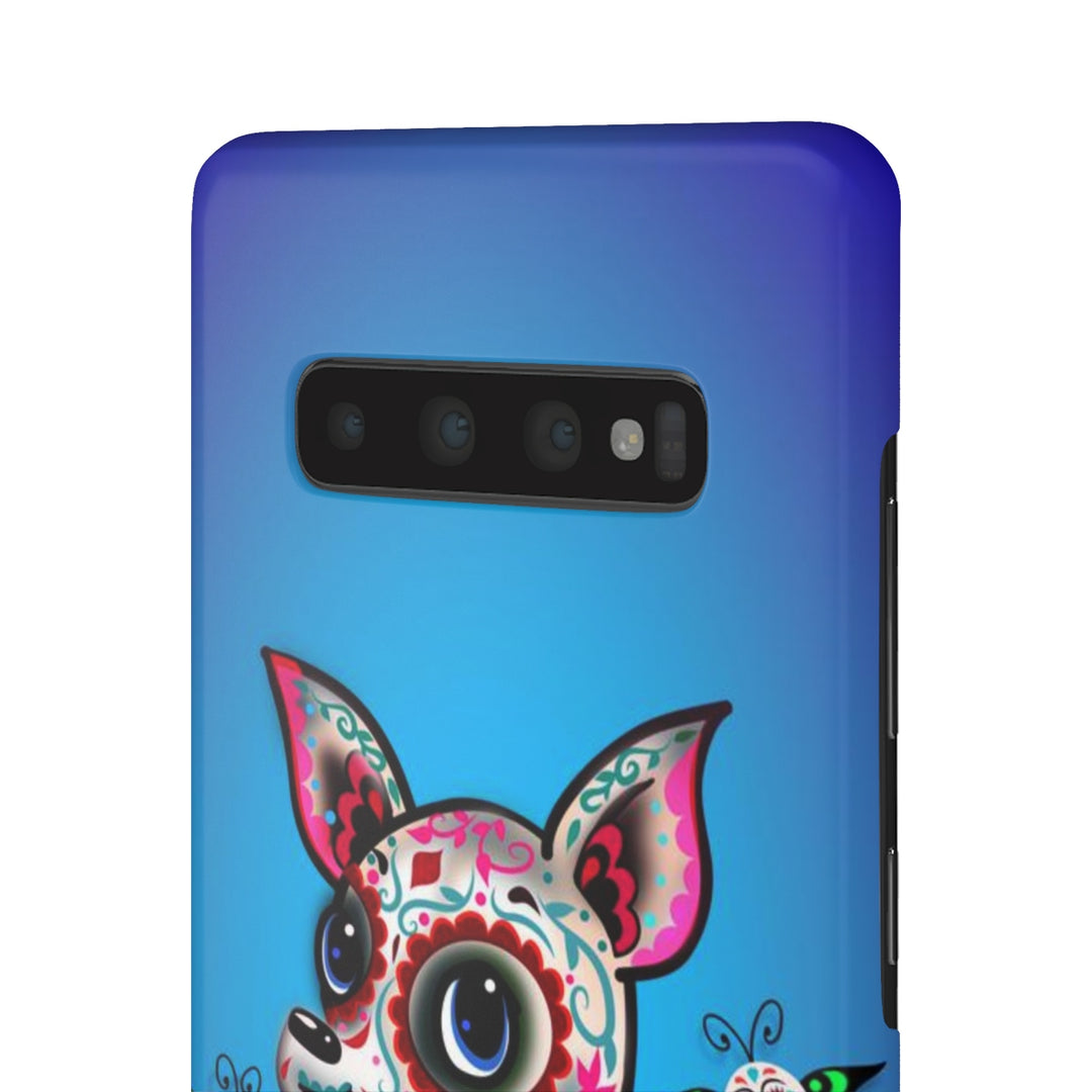 Sugar Skull Chihuahua Blue • Samsung Galaxy Phone Case