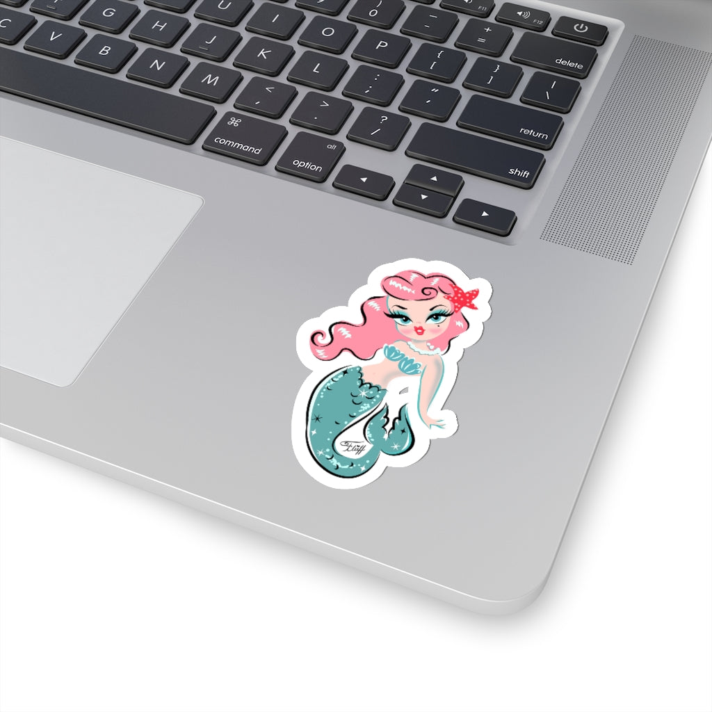 Baby Doll Mermaid with Pink Hair • Kiss-Cut Sticker