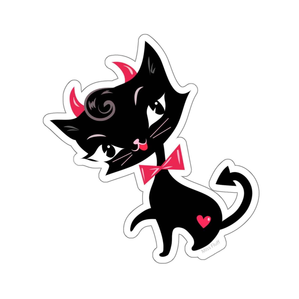 Black Cat Devil • Kiss-Cut Sticker
