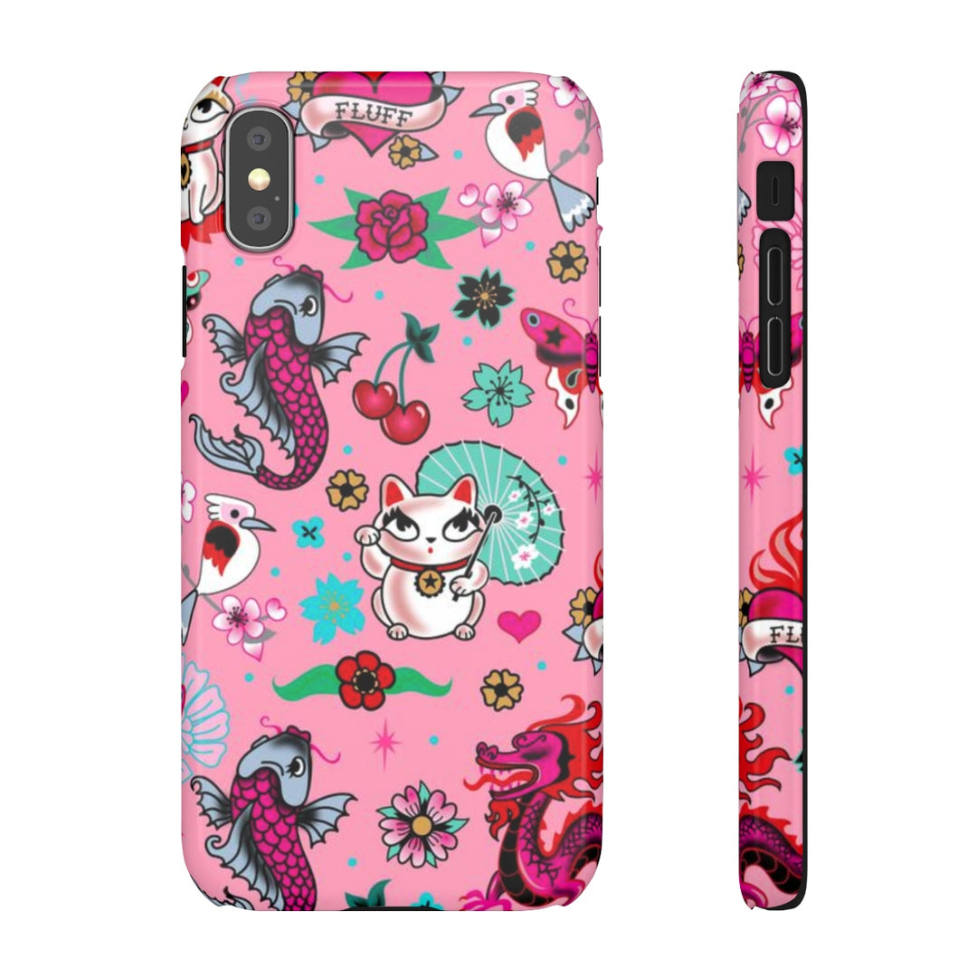 Lucky Kitty on Pink • Phone Case Samsung