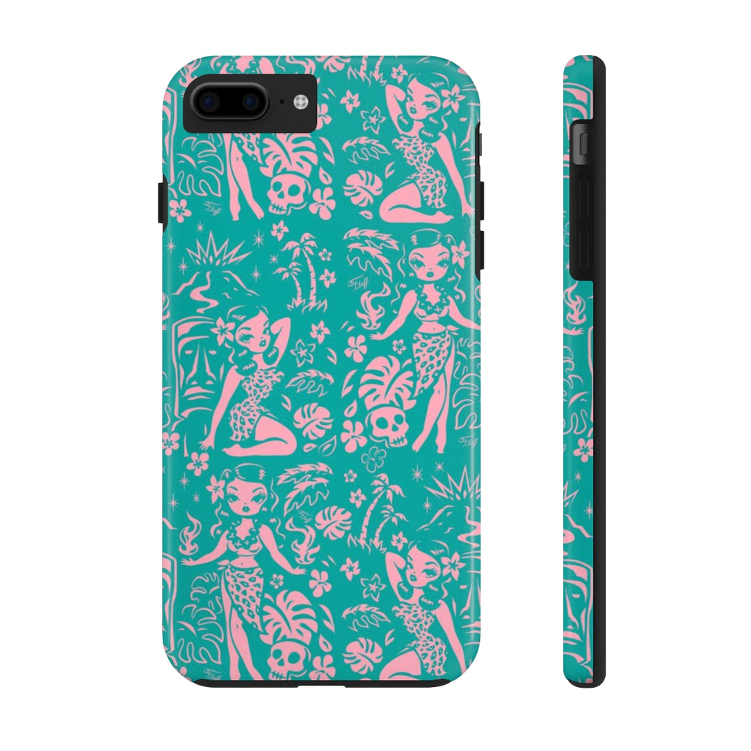 Tiki Temptress - Aqua and Pink • Phone Case