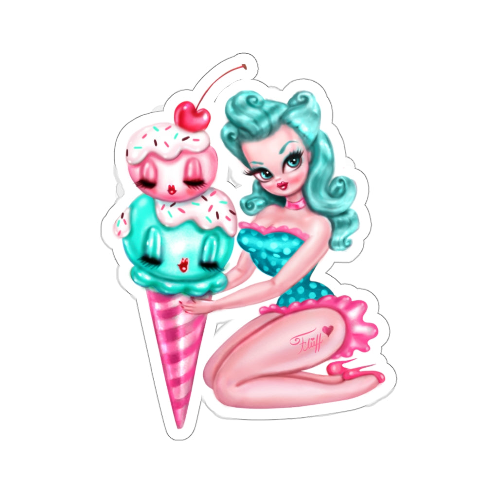Ice Cream Doll • Kiss-Cut Sticker