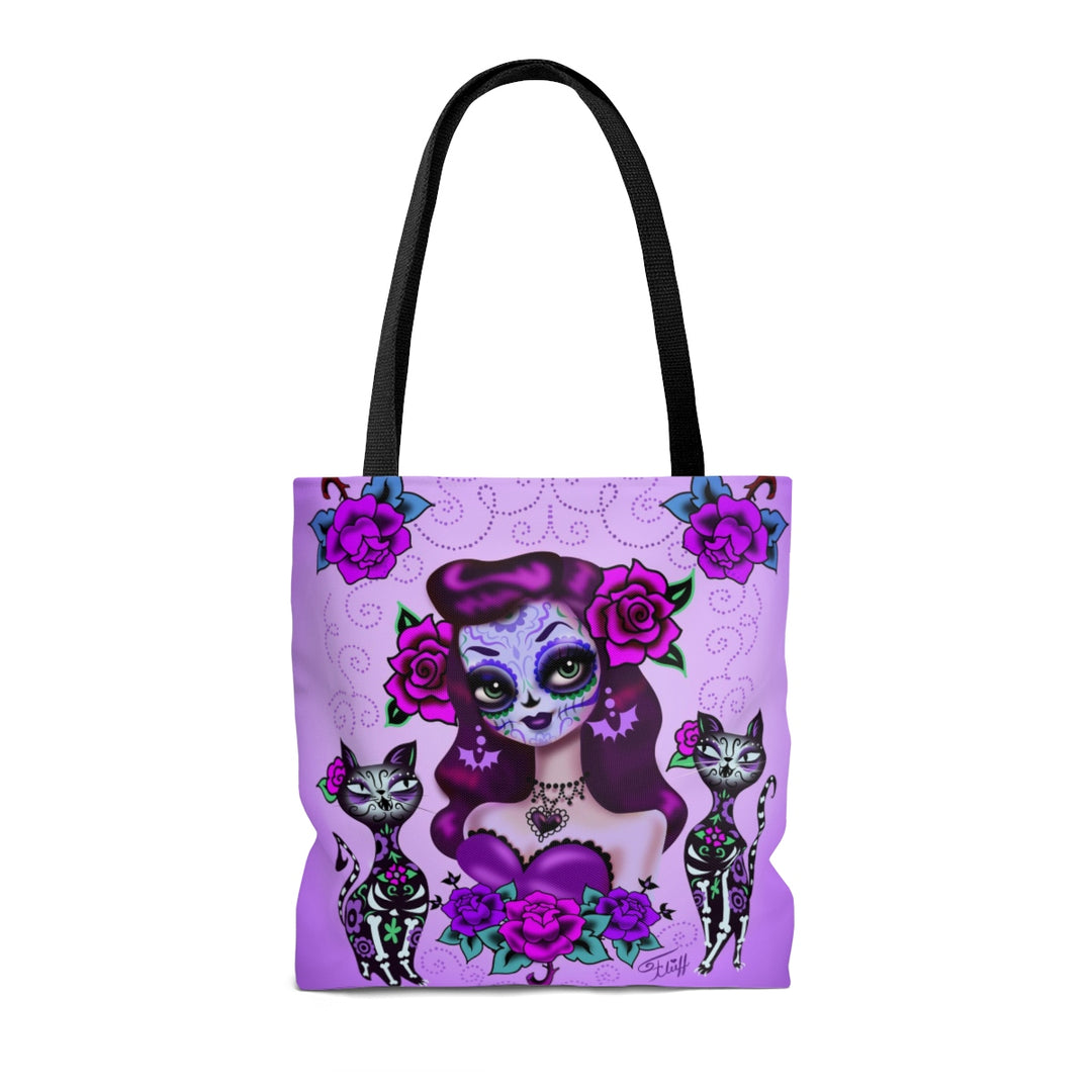 Purple Sugar Skull Girl • Tote Bag