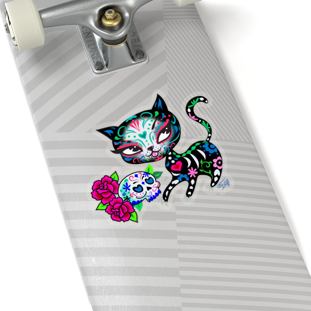 Sugar Skull Kitty • Kiss-Cut Sticker