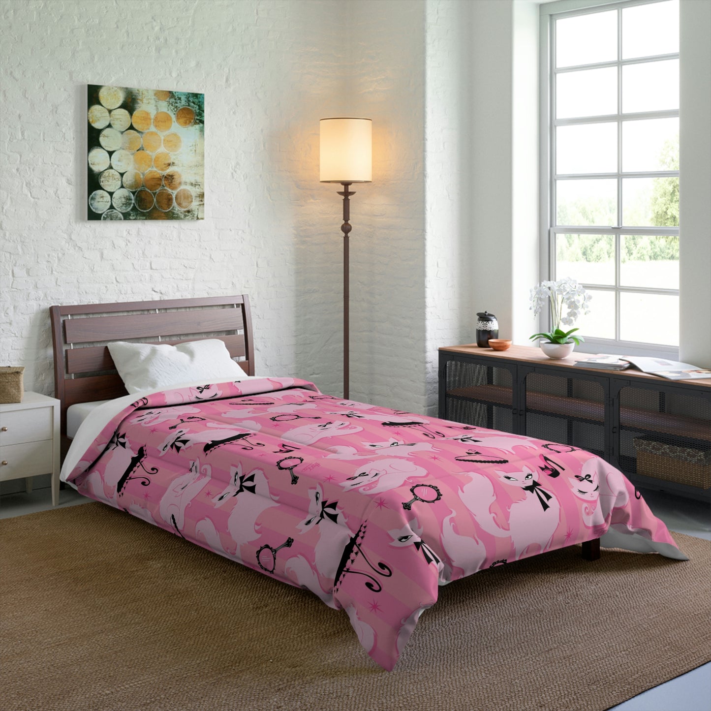 Boudoir Kitties Pink • Comforter