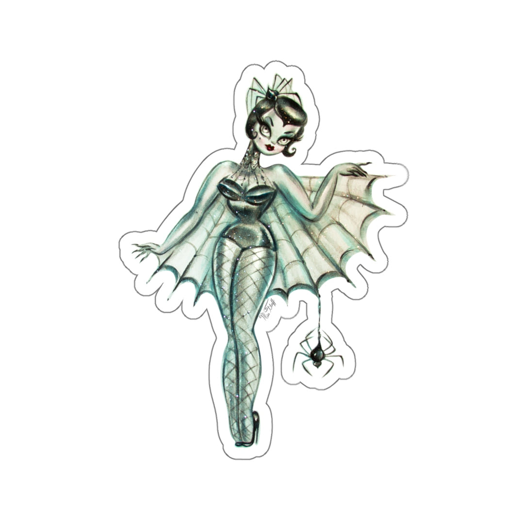 Black Widow Spider Burlesque Doll • Kiss-Cut Sticker