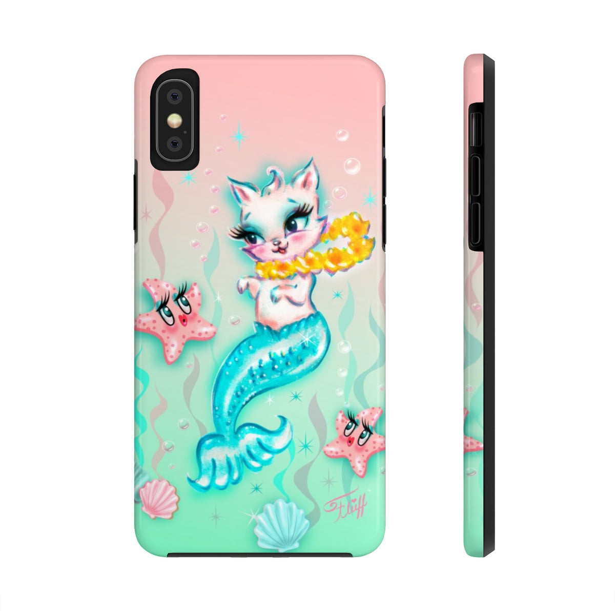 Merkitten with Lei and Starfish • Phone Case