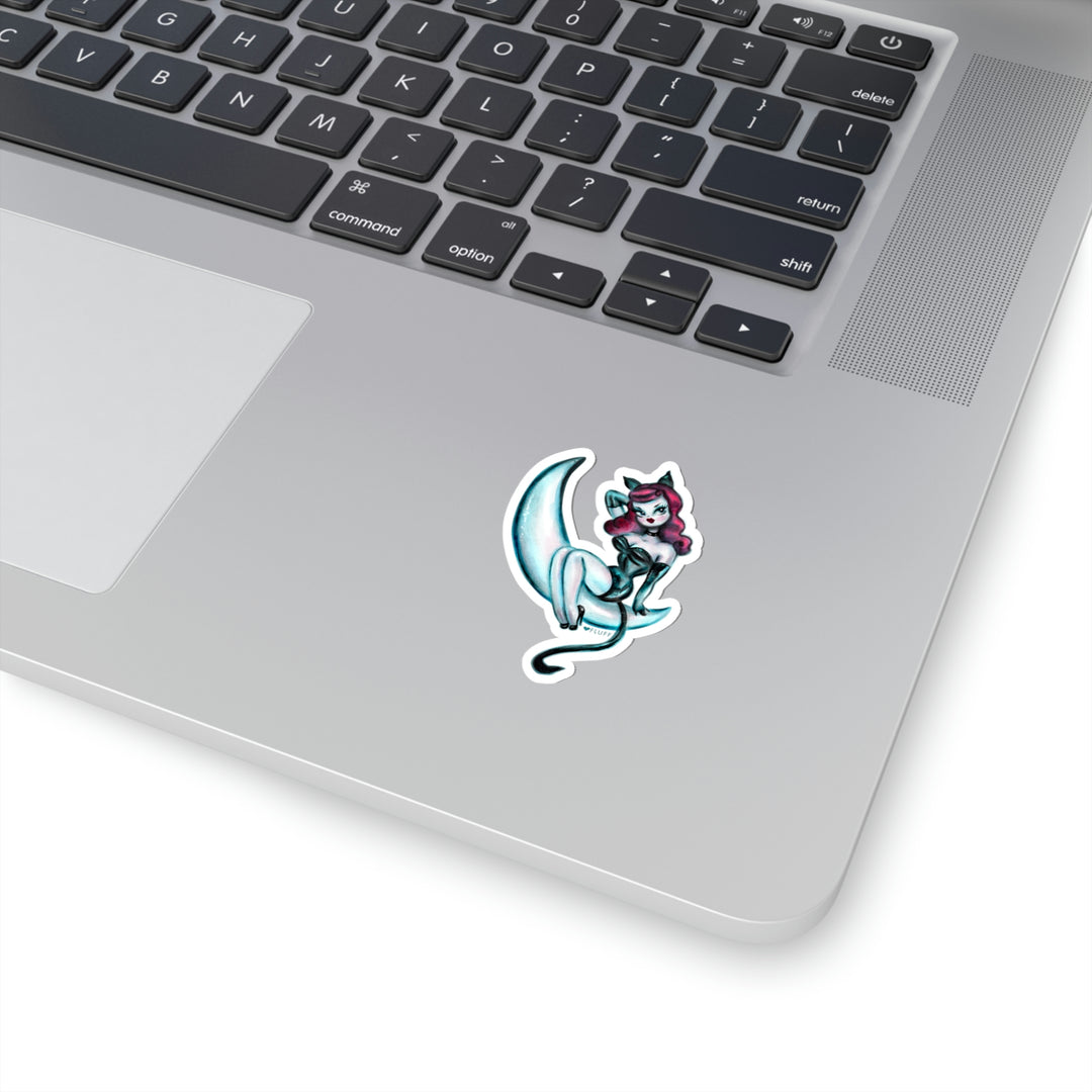 Kitten on the Moon • Kiss-Cut Sticker