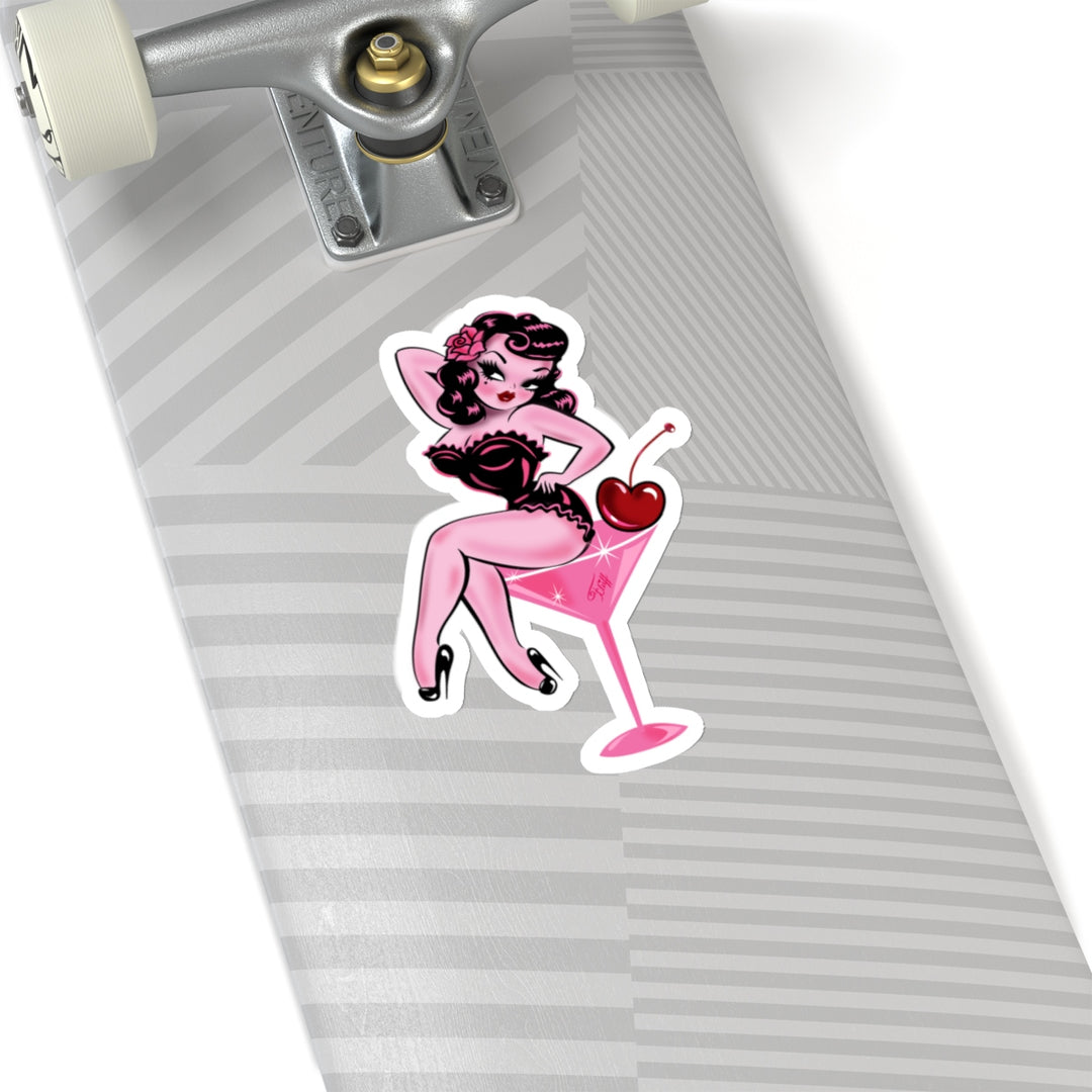 Cherry Martini Girl • Kiss-Cut Sticker