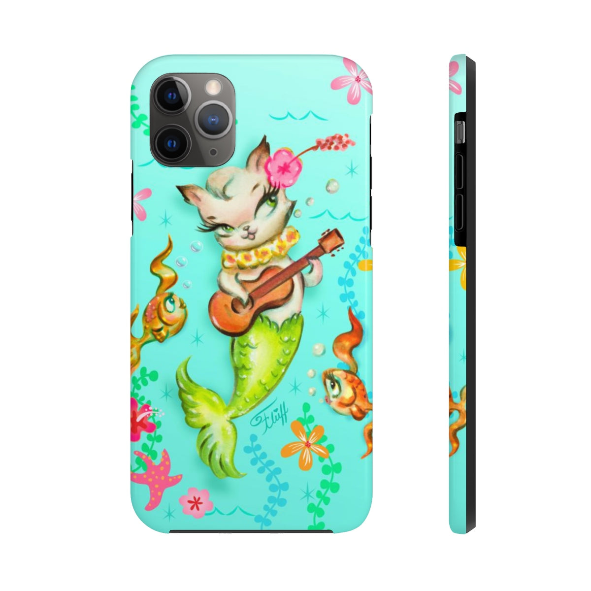 Mermaid Cat with Ukulele Phone Case