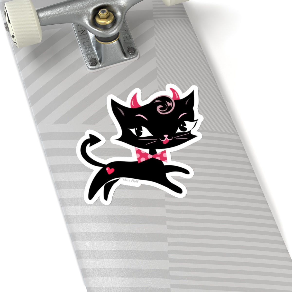 Black Cat Devil with Bow Tie • Kiss-Cut Sticker