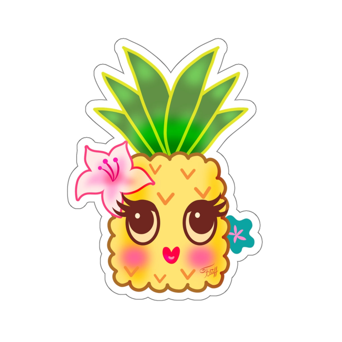 Happy Kawaii Pineapple • Kiss-Cut Sticker
