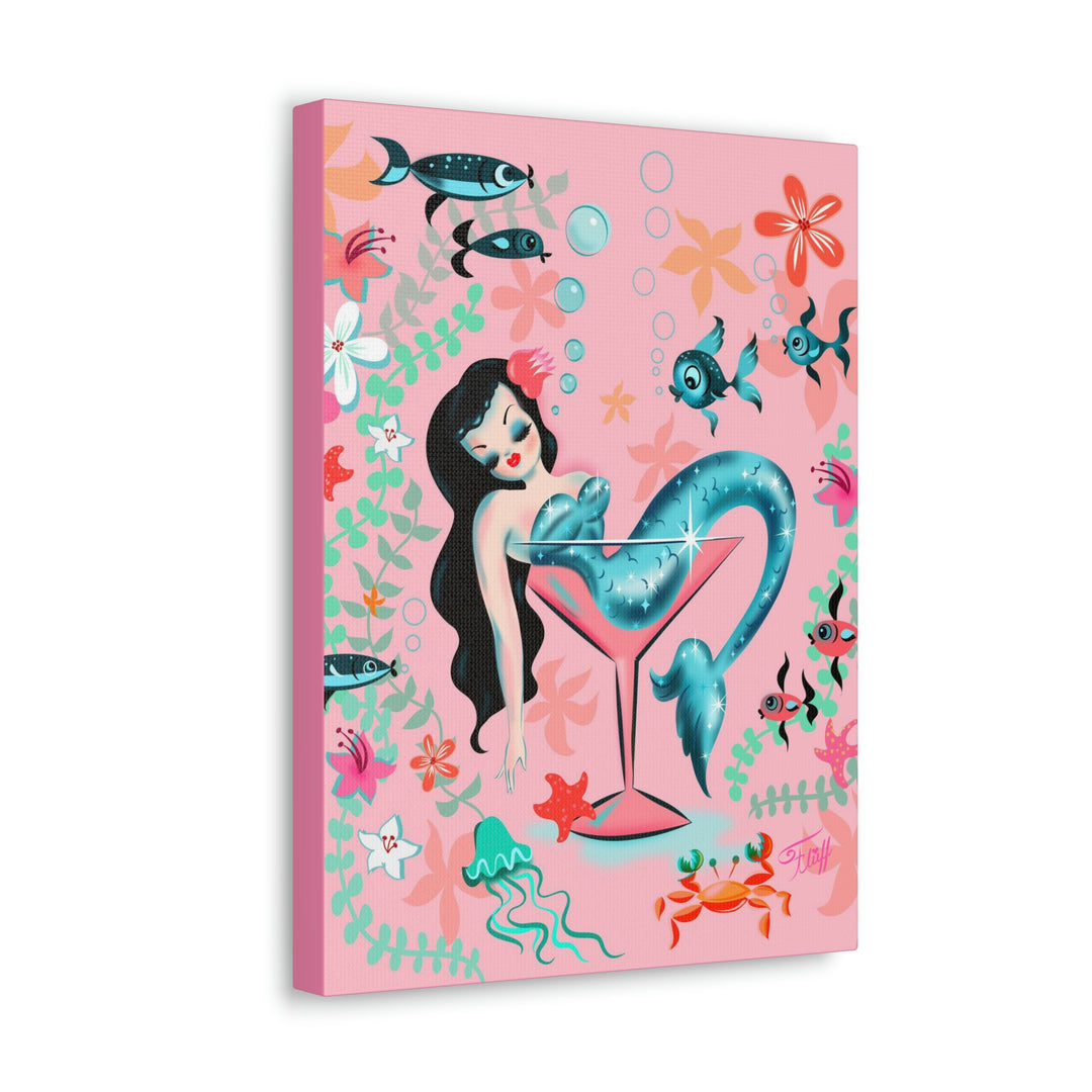 Tipsy Mermaid Peachy Pink • Canvas Gallery Wrap