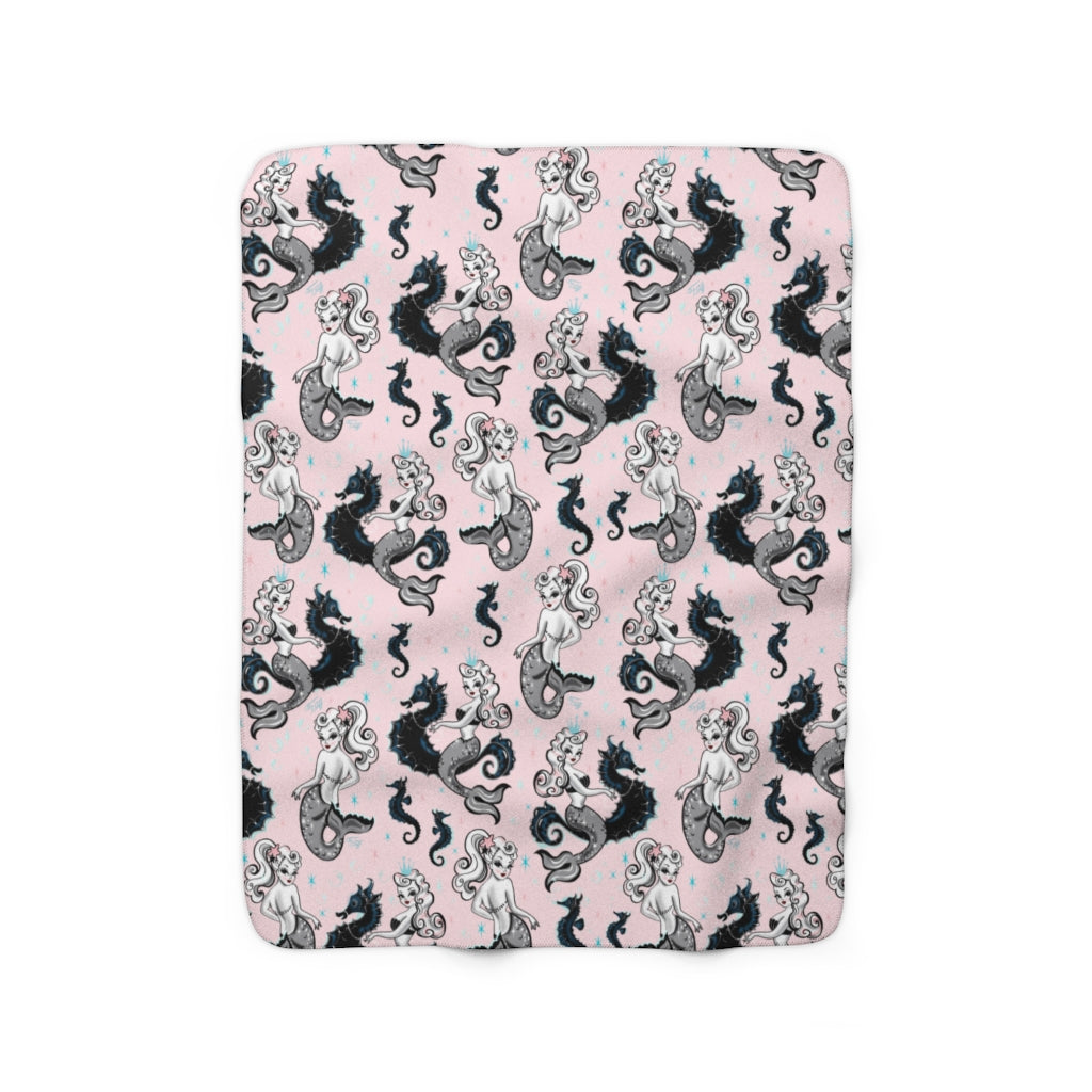 Pearla on Pink • Sherpa Fleece Blanket