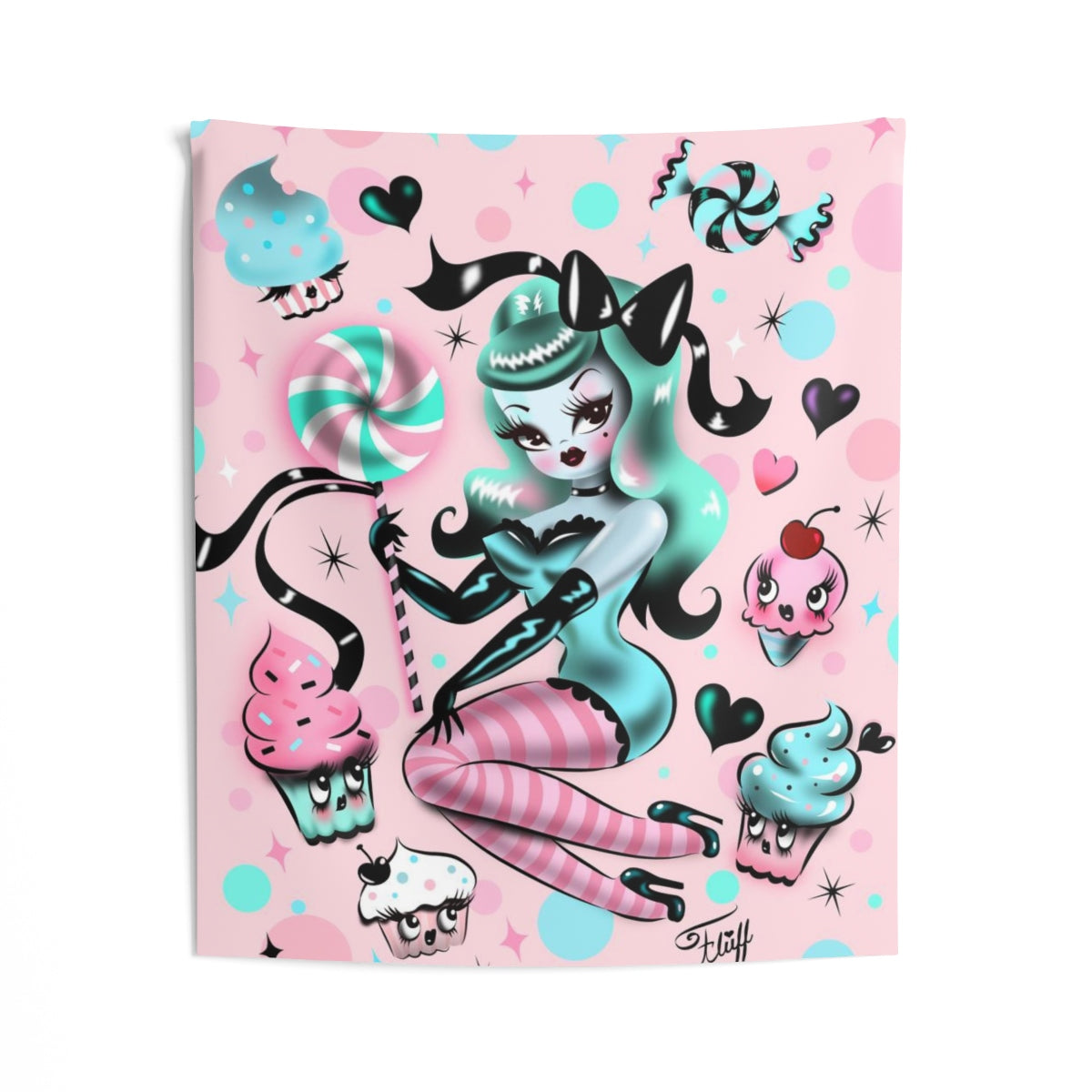Mint Sugar Pinup Doll • Indoor Wall Tapestries