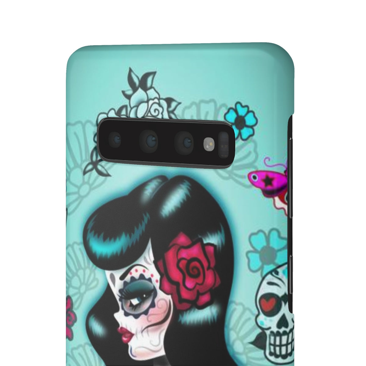 Raven Haired Day of the Dead Sugar Skull Pinup • Samsung Galaxy Phone Case