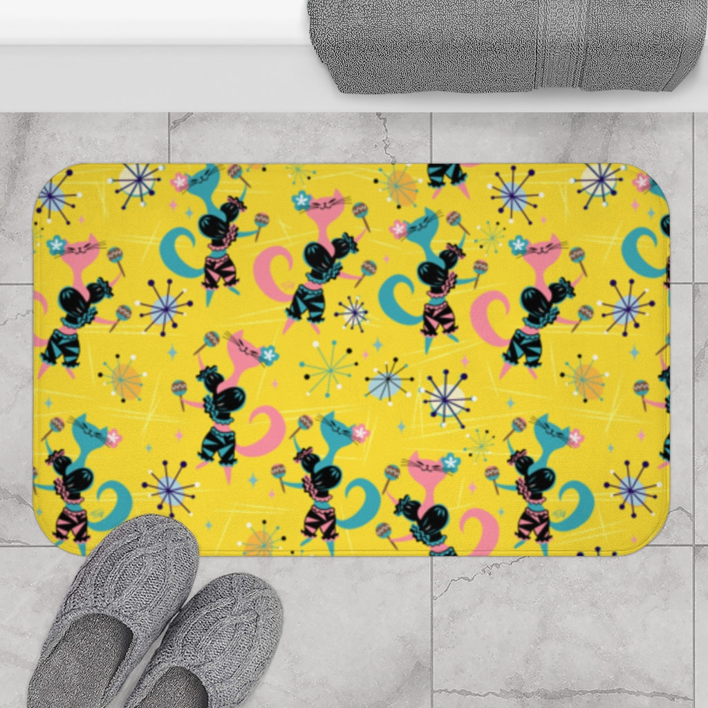 Mambo Kitties Yellow • Bath Mat