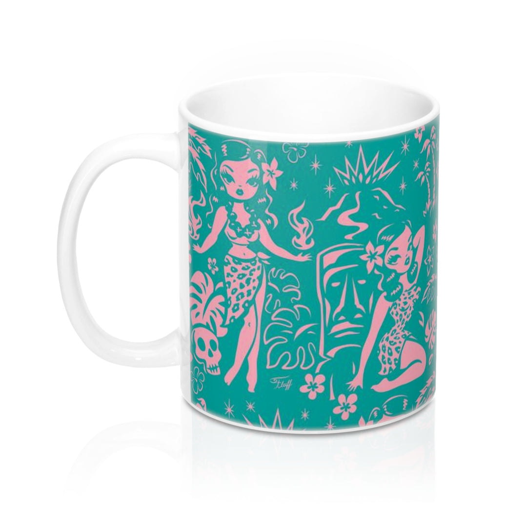 Tiki Temptress - Aqua and Pink • Mug 11oz