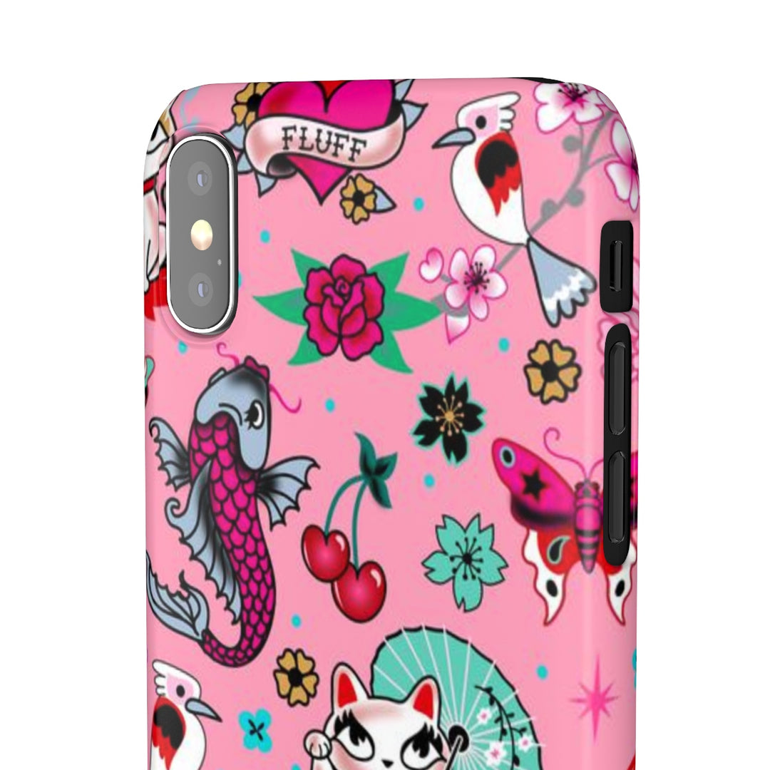 Lucky Kitty on Pink • Phone Case Samsung