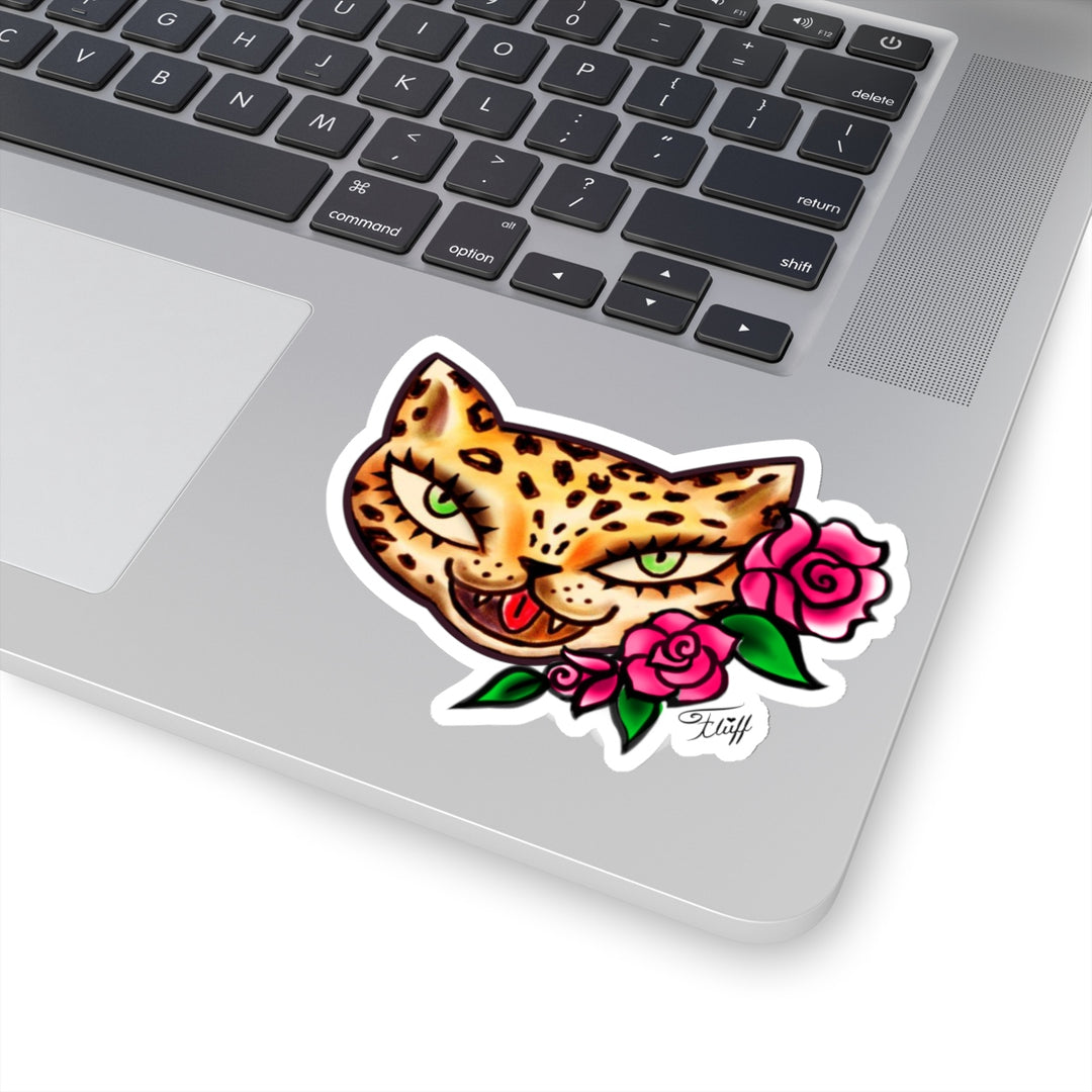 Leopard Kitty Tattoo • Kiss-Cut Sticker