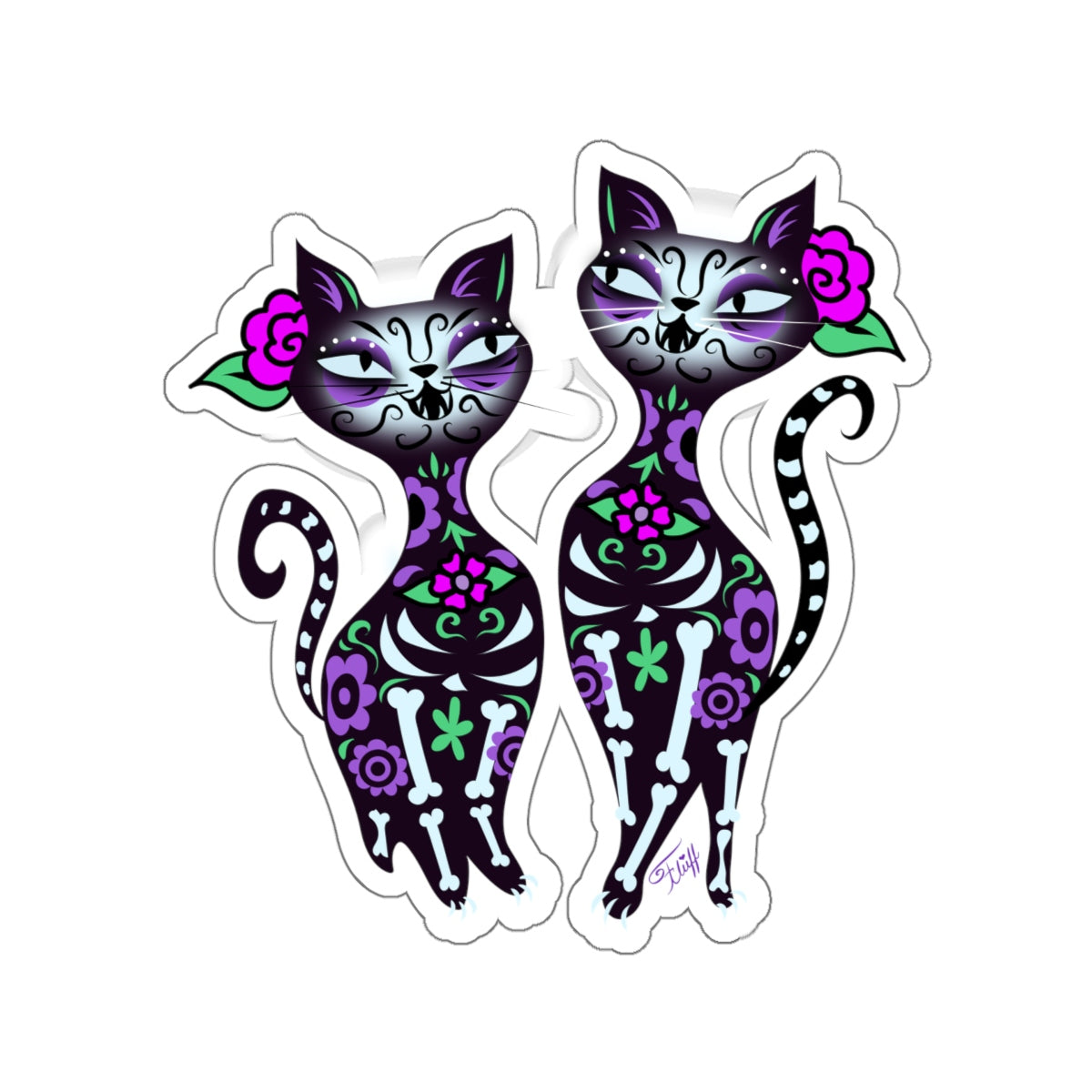 Sugar Skull Cats • Kiss-Cut Sticker
