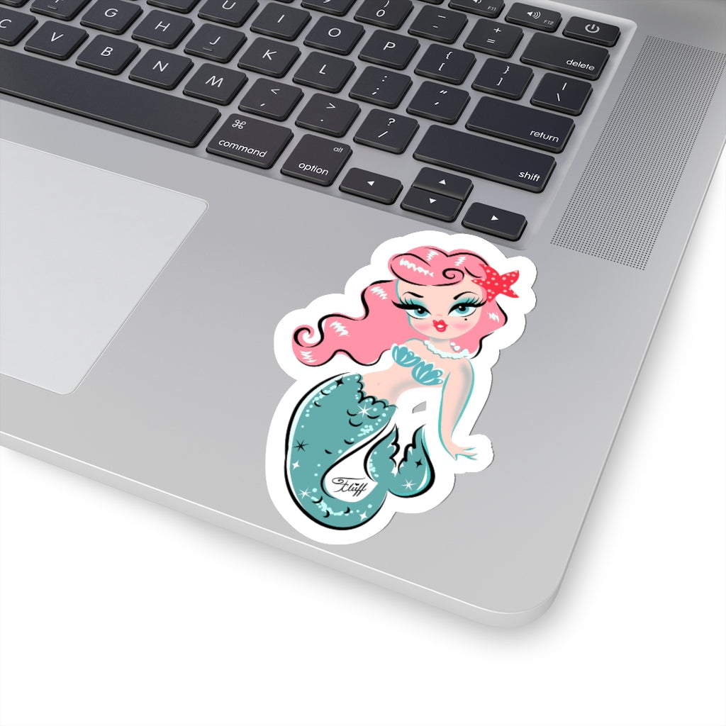 Baby Doll Mermaid with Pink Hair • Kiss-Cut Sticker