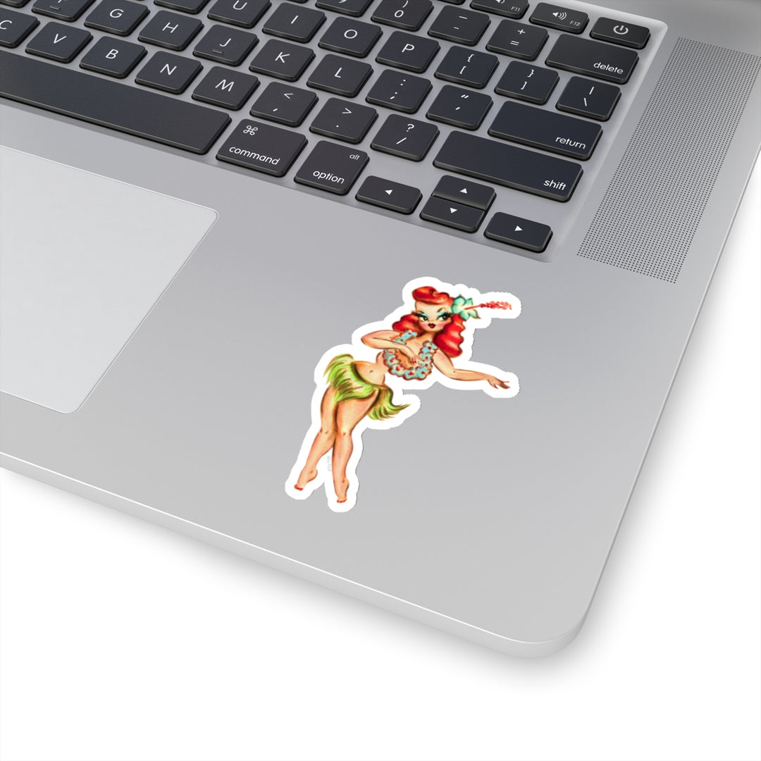 Redhead Hula Girl • Kiss-Cut Sticker