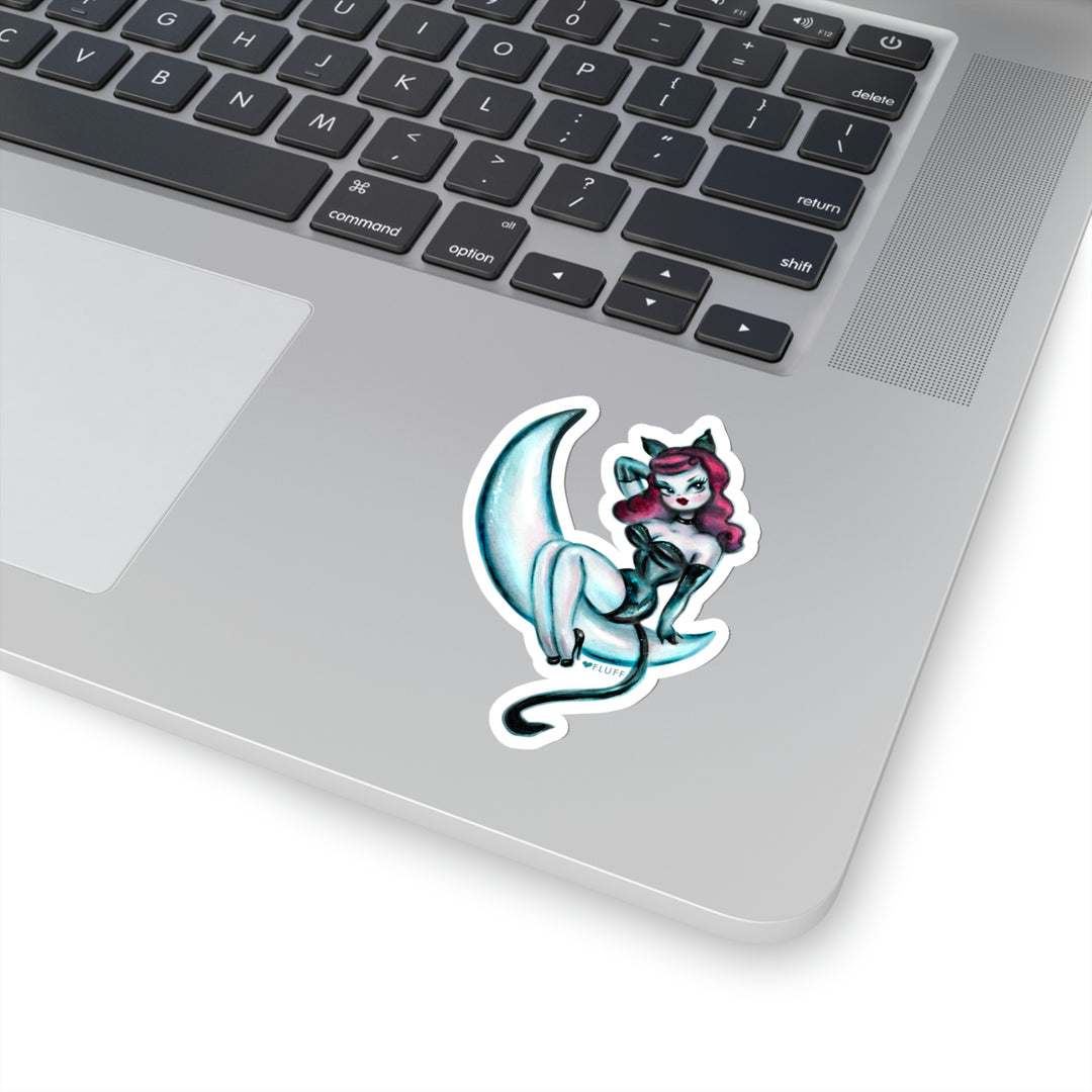 Kitten on the Moon • Kiss-Cut Sticker