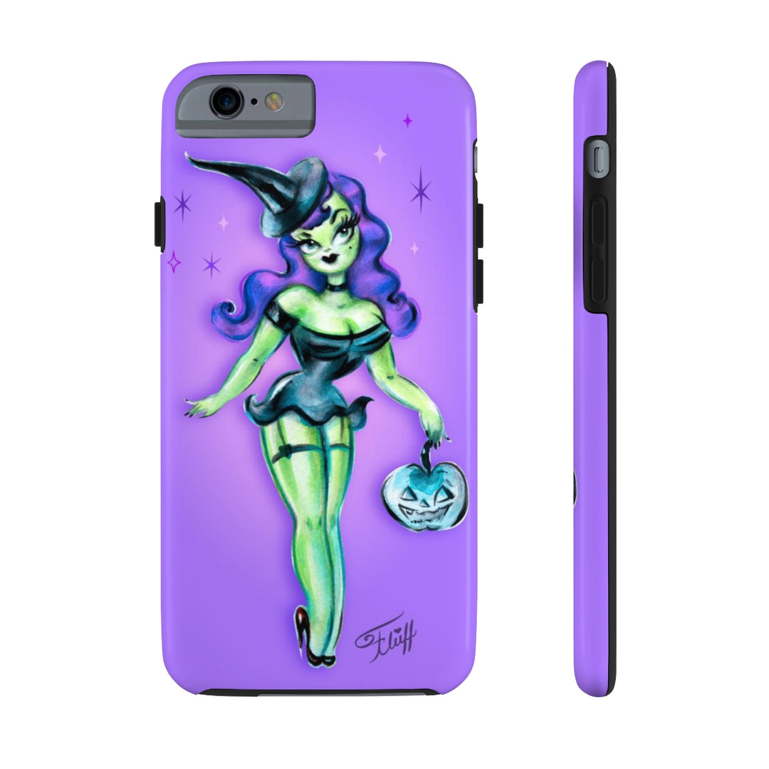 Pinup Witch with Jack-o'-lantern • Phone Case