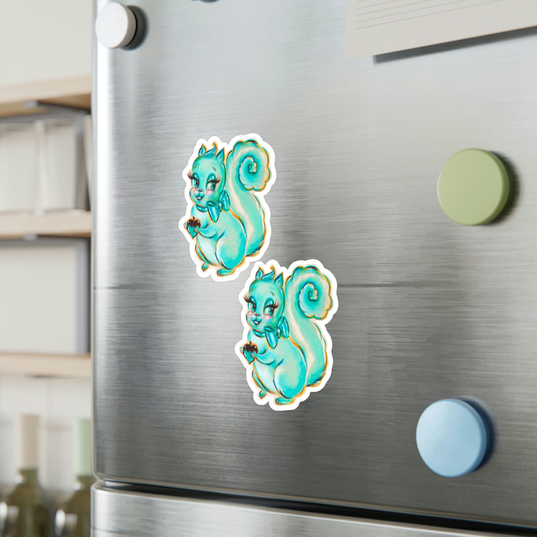 Cute Teal Squirrel  • Kiss-Cut Vinyl Decals Set