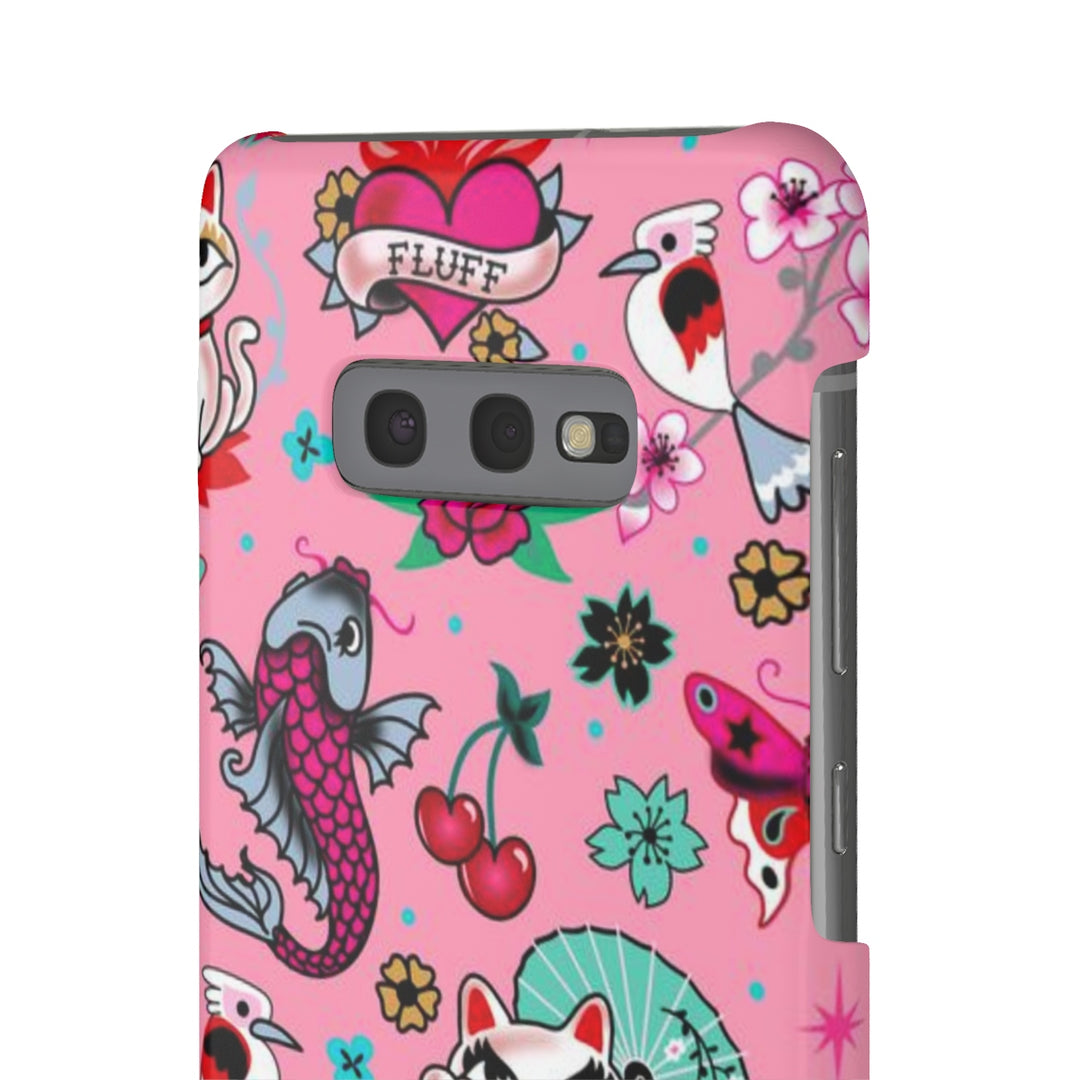 Lucky Kitty on Pink • Phone Case Samsung