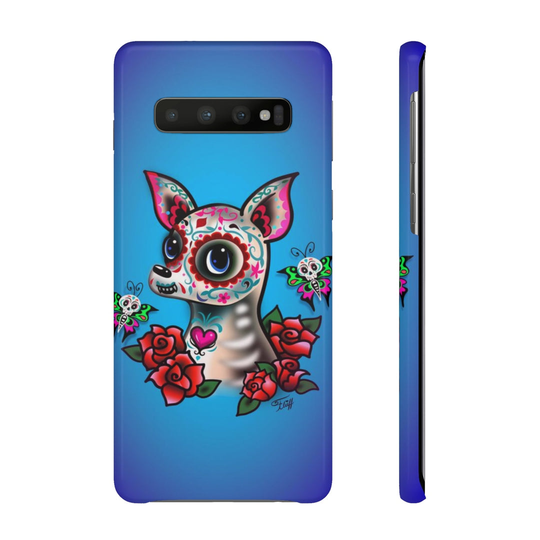 Sugar Skull Chihuahua Blue • Samsung Galaxy Phone Case