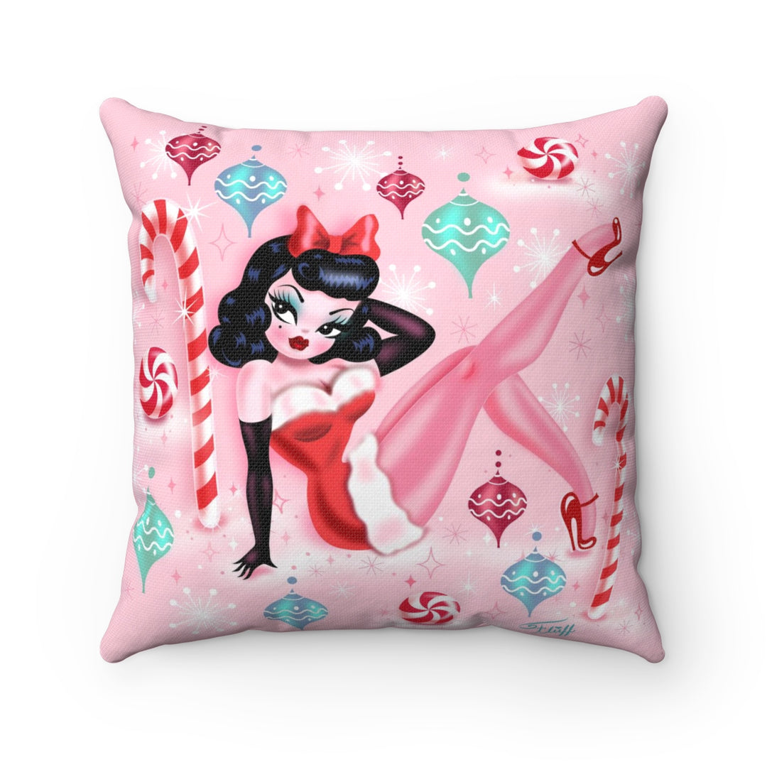 Christmas Pinup Girl  • Square Pillow