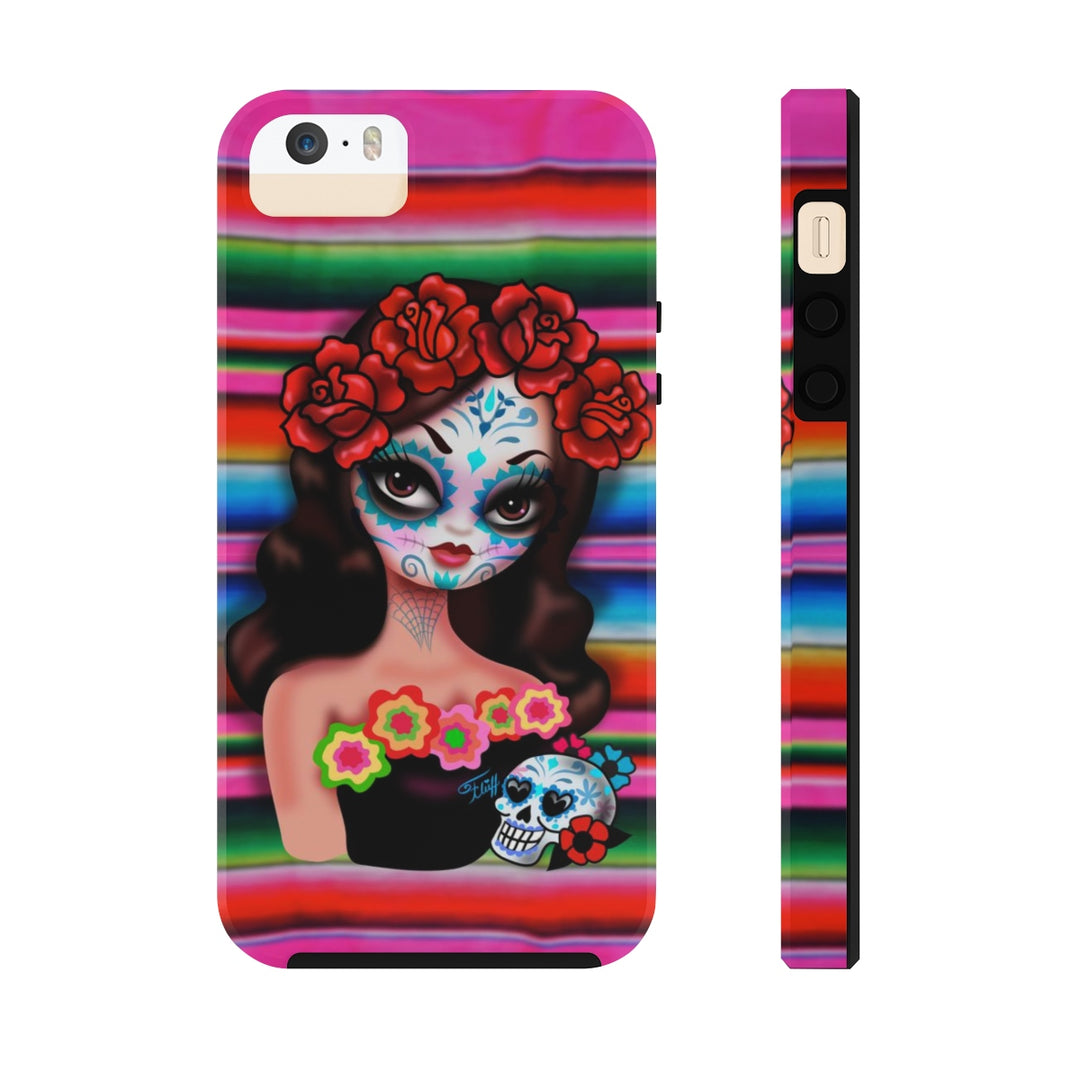 Day of the Dead Girl on Sarape • Phone Case