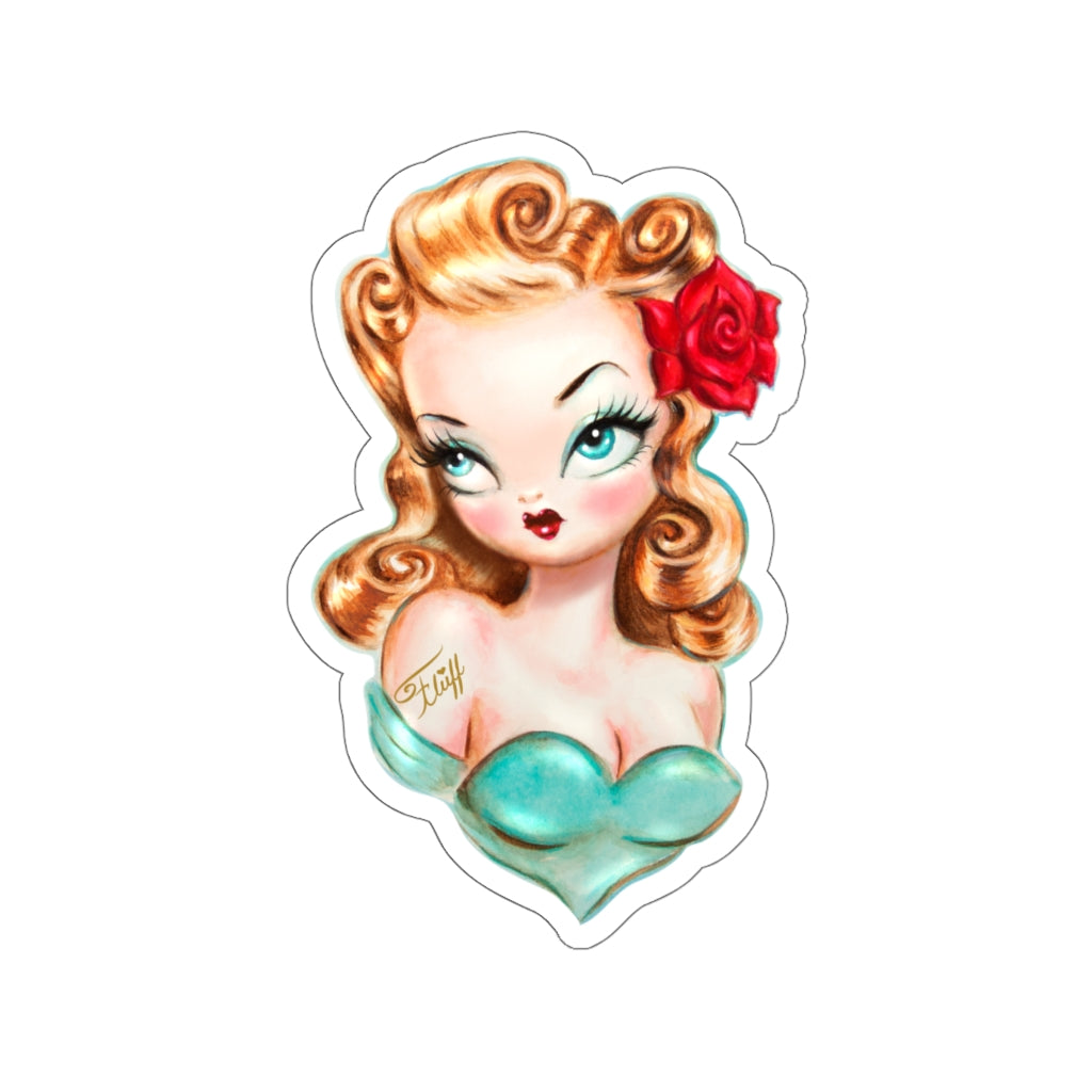 Rockabilly Babydoll Blonde • Kiss-Cut Sticker